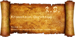 Kronstein Dorottya névjegykártya